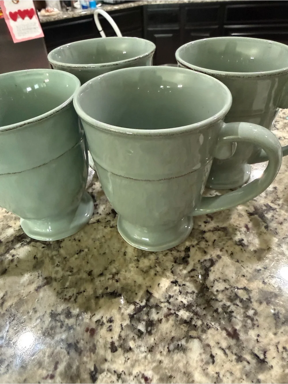 Pier 1 Martillo Sage Footed Mugs Set of 4